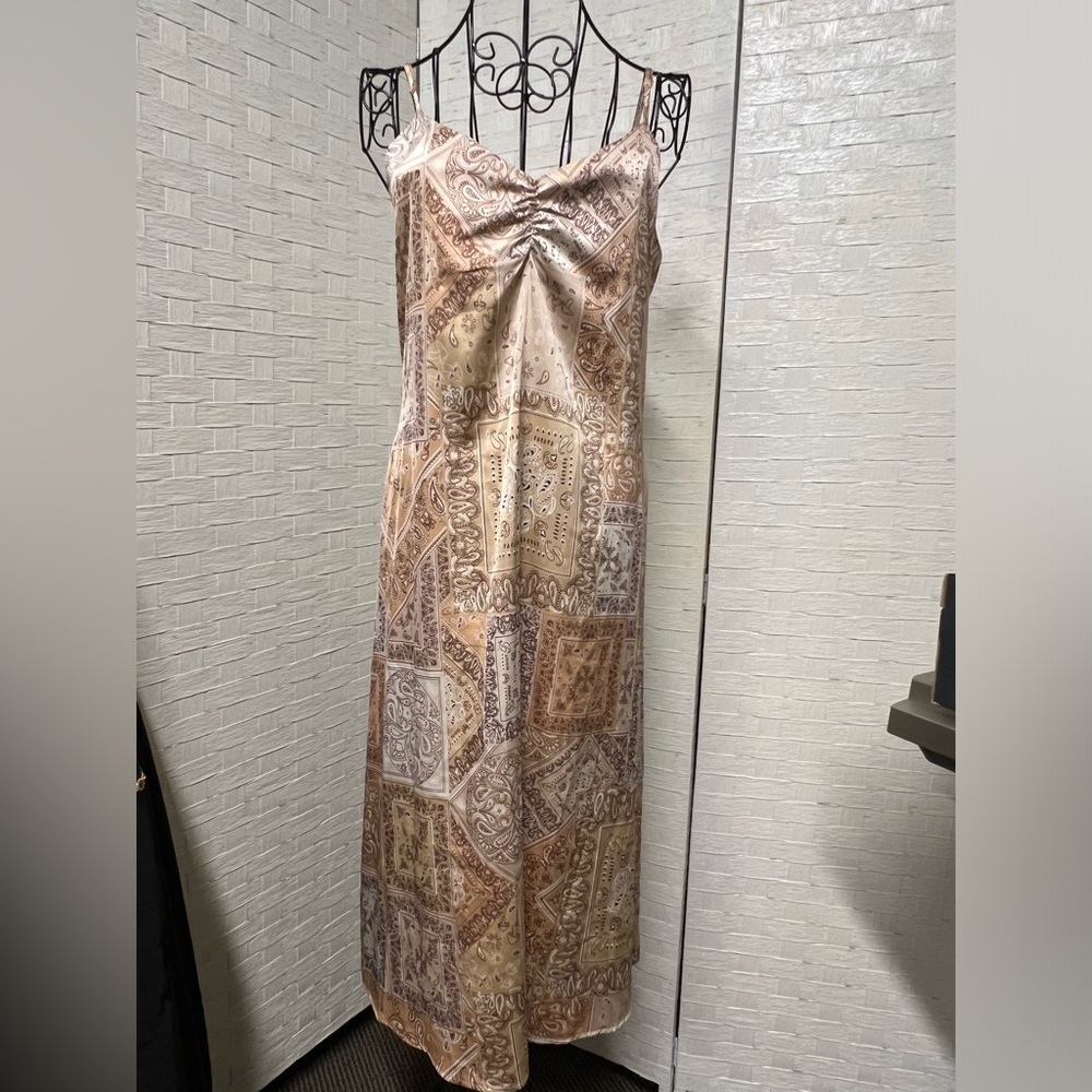 Tan Patterned Dress - image 1